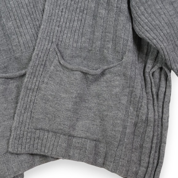 TOPSHOP Womens Knit Cardigan XL Gray Ribbed  US 14 Slouchy Cozy Minimal NWT - Picture 8 of 11